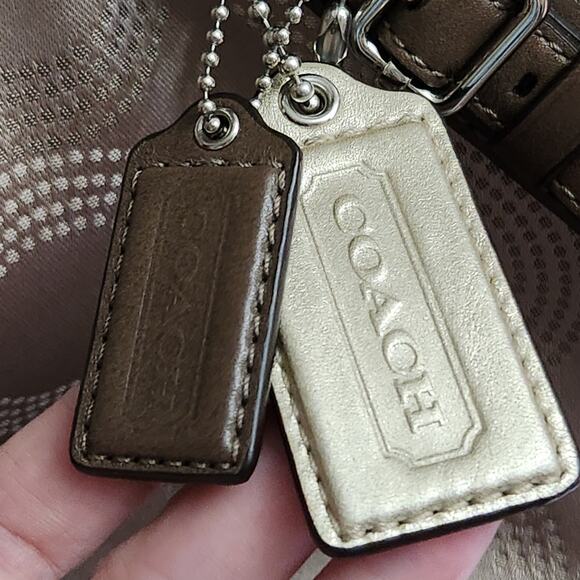 Coach Tan Brown Signature Op Art Satchel Bag - Picture 8 of 12